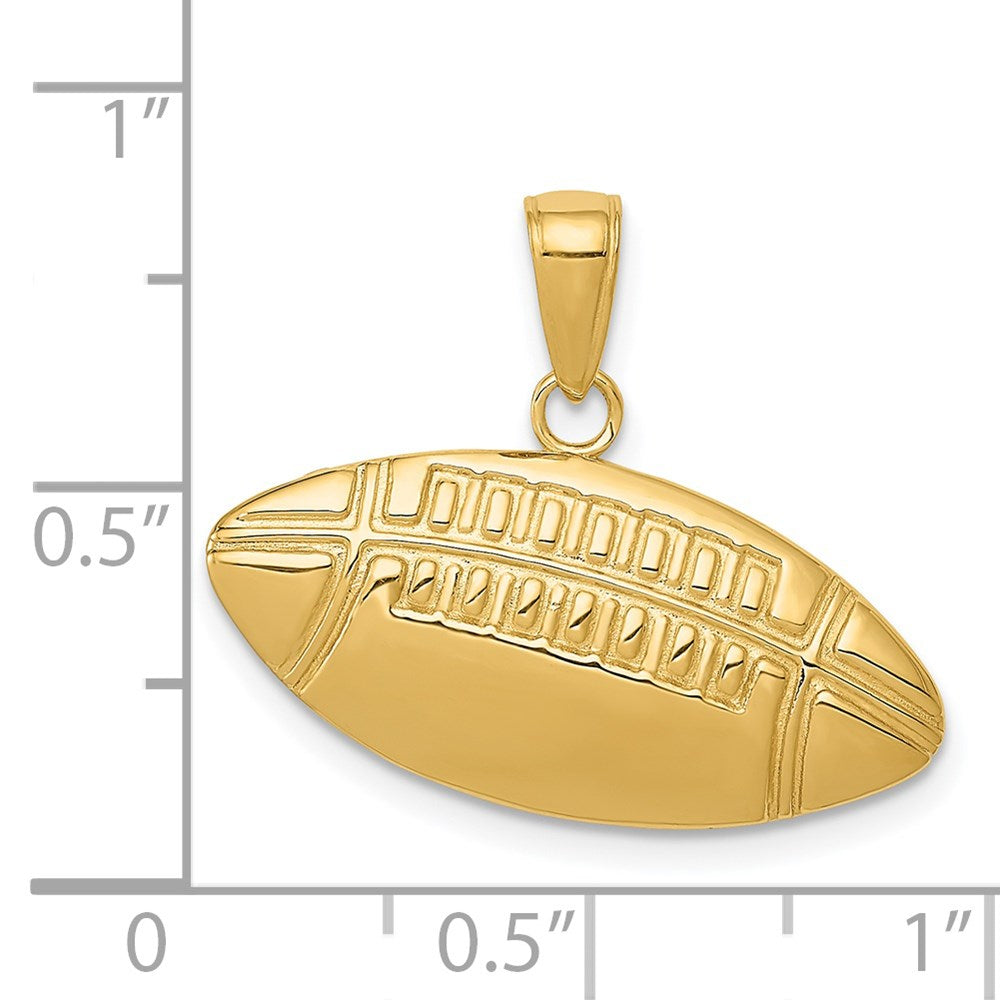 14K Gelbgold Polierter Mittlerer Football-Charm