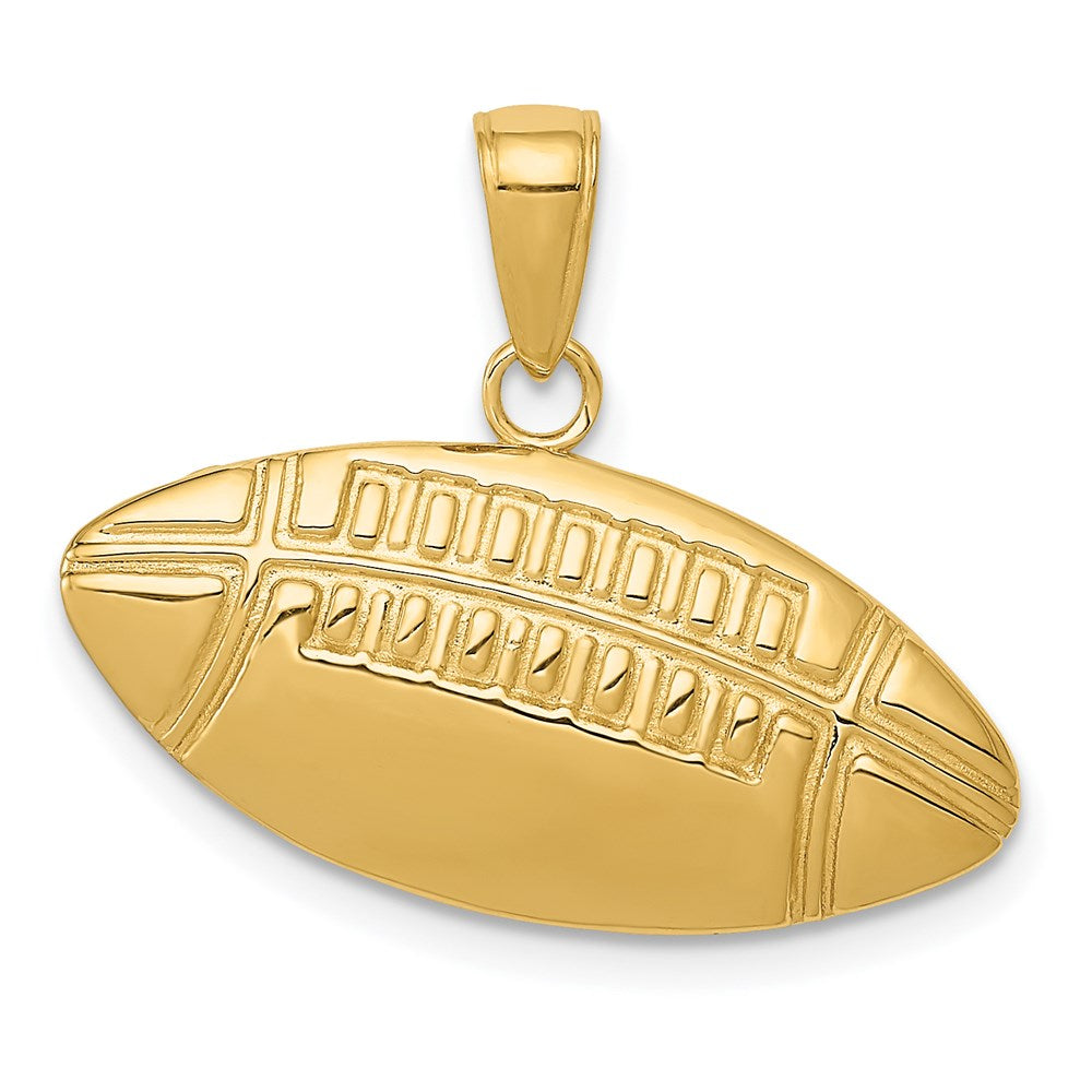 14K Gelbgold Polierter Mittlerer Football-Charm