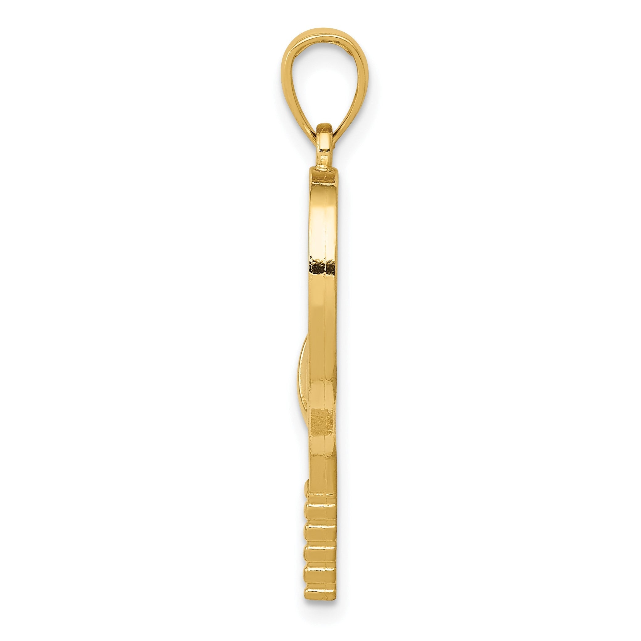 14K Gelbgold Charm „Tennisschläger" mit Diamantschliff