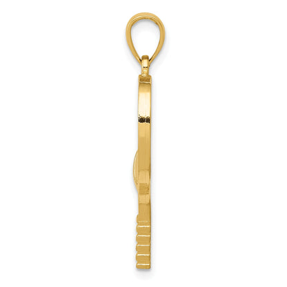 14K Gelbgold Charm „Tennisschläger" mit Diamantschliff