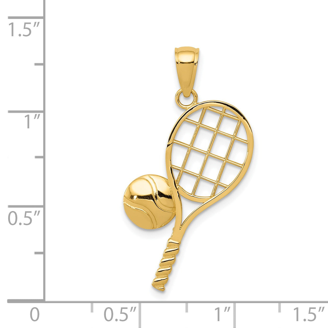 14K Gelbgold Charm „Tennisschläger" mit Diamantschliff
