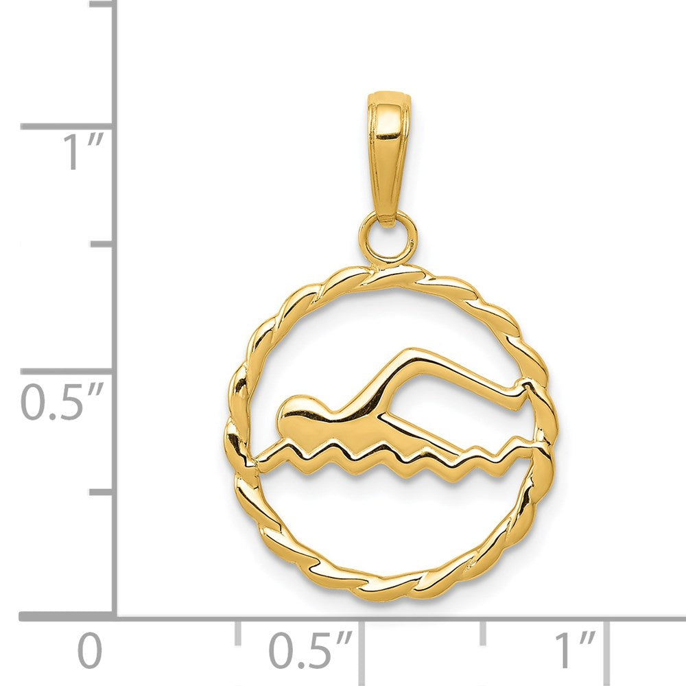 14K Gelbgold Swimming Charm