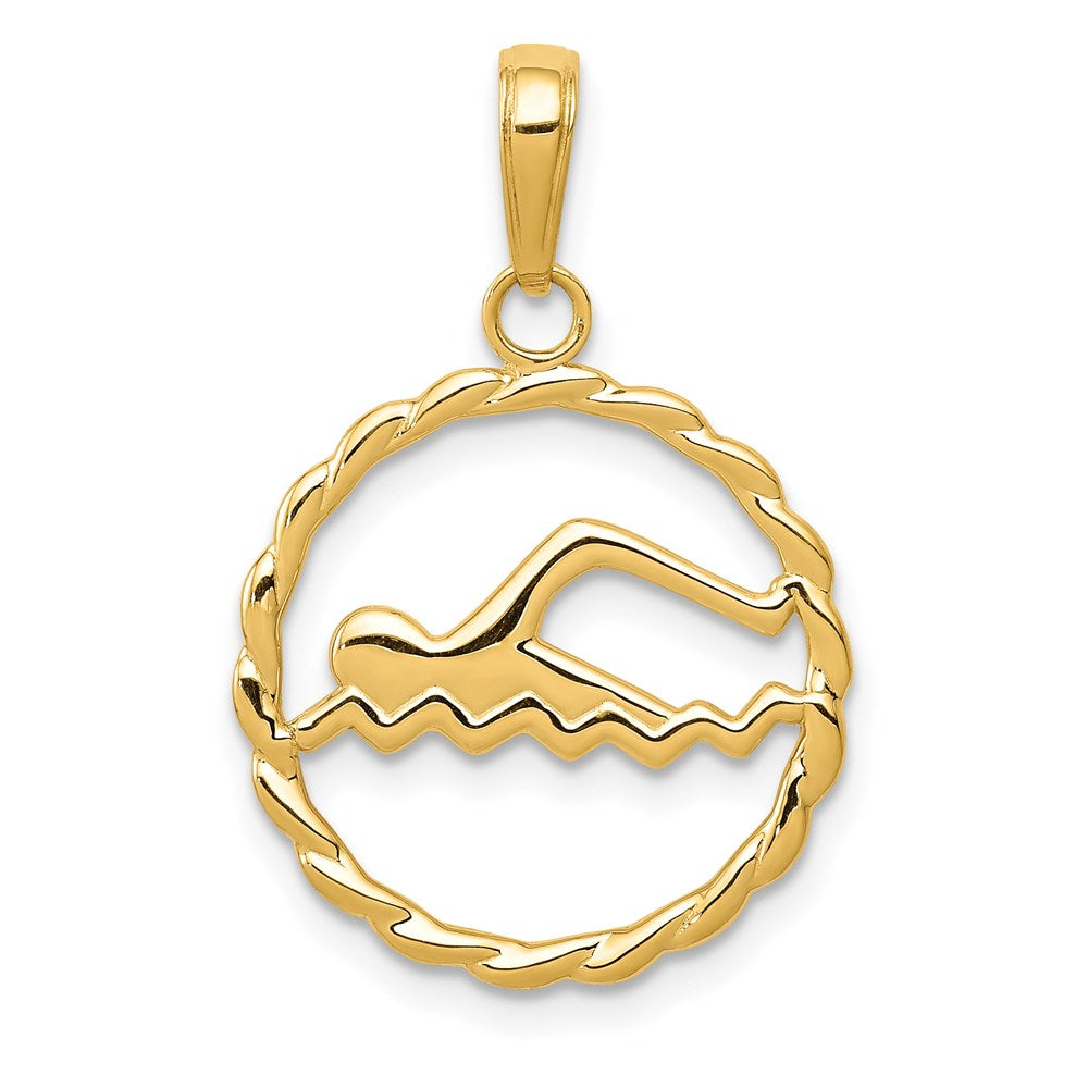 14K Gelbgold Swimming Charm