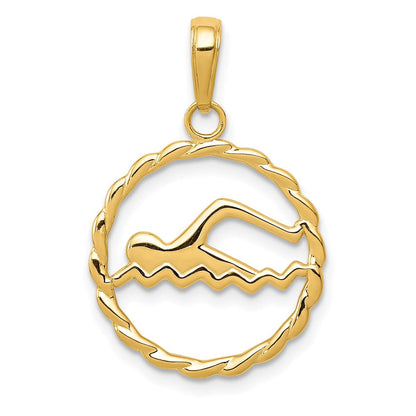 14K Gelbgold Swimming Charm