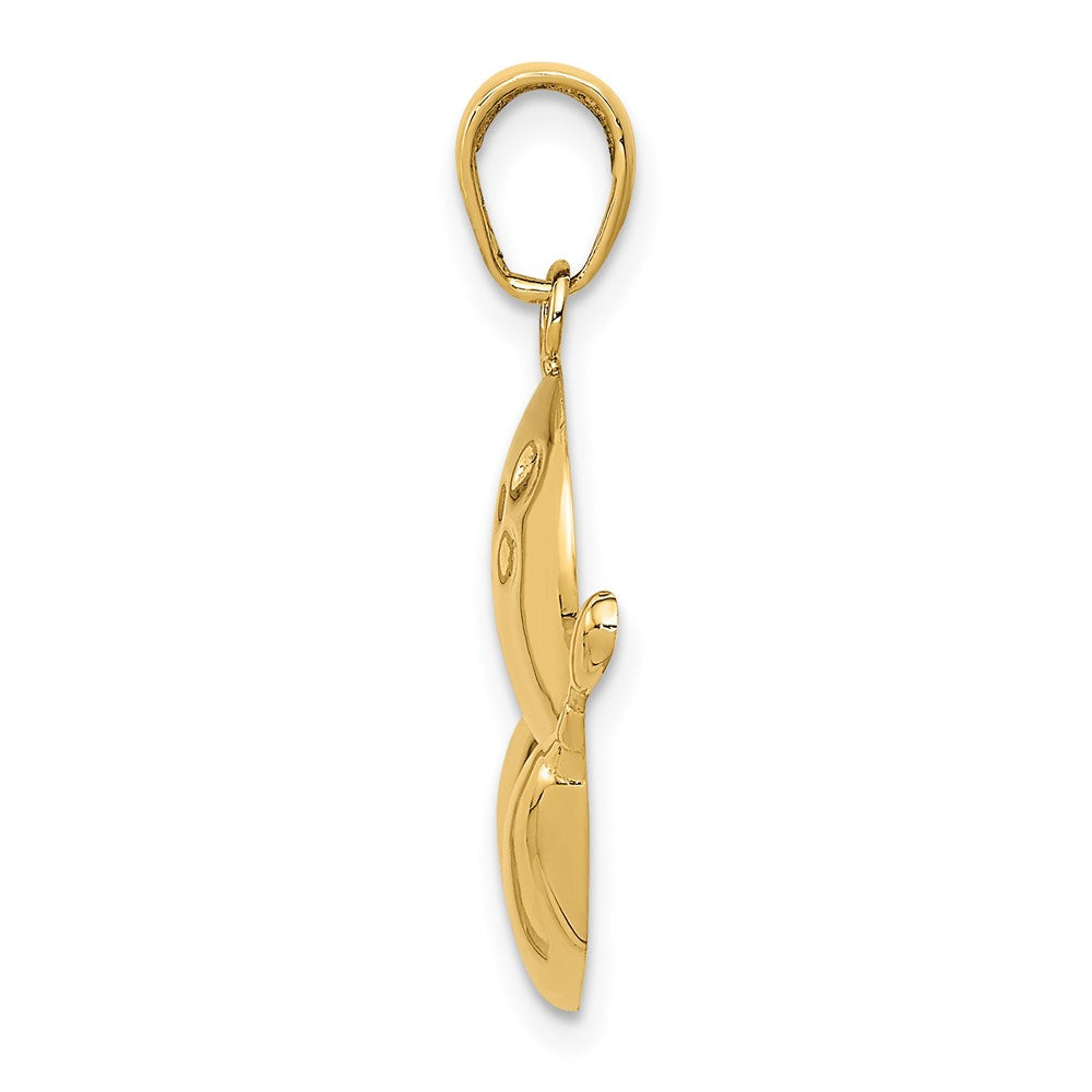 14K Gelbgold Bowling-Themen-Charm, diamantiert
