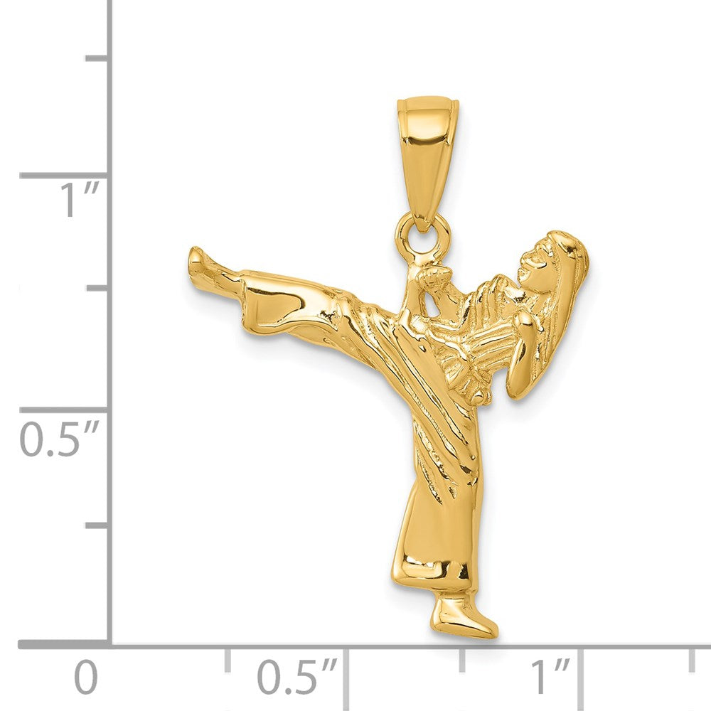 14K Gelbgold Karate-Mädchen-Charm