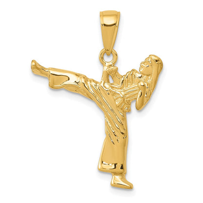 14K Gelbgold Karate-Mädchen-Charm