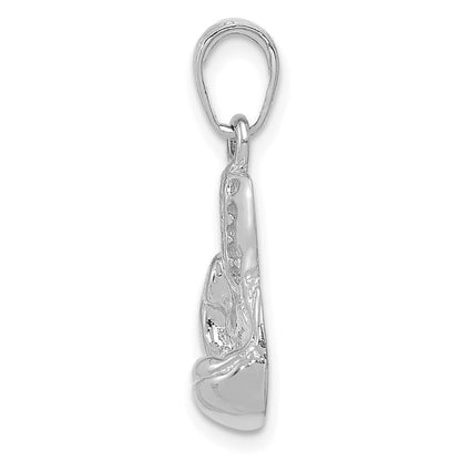 14K Weißgold Großer Boxhandschuh-Charm