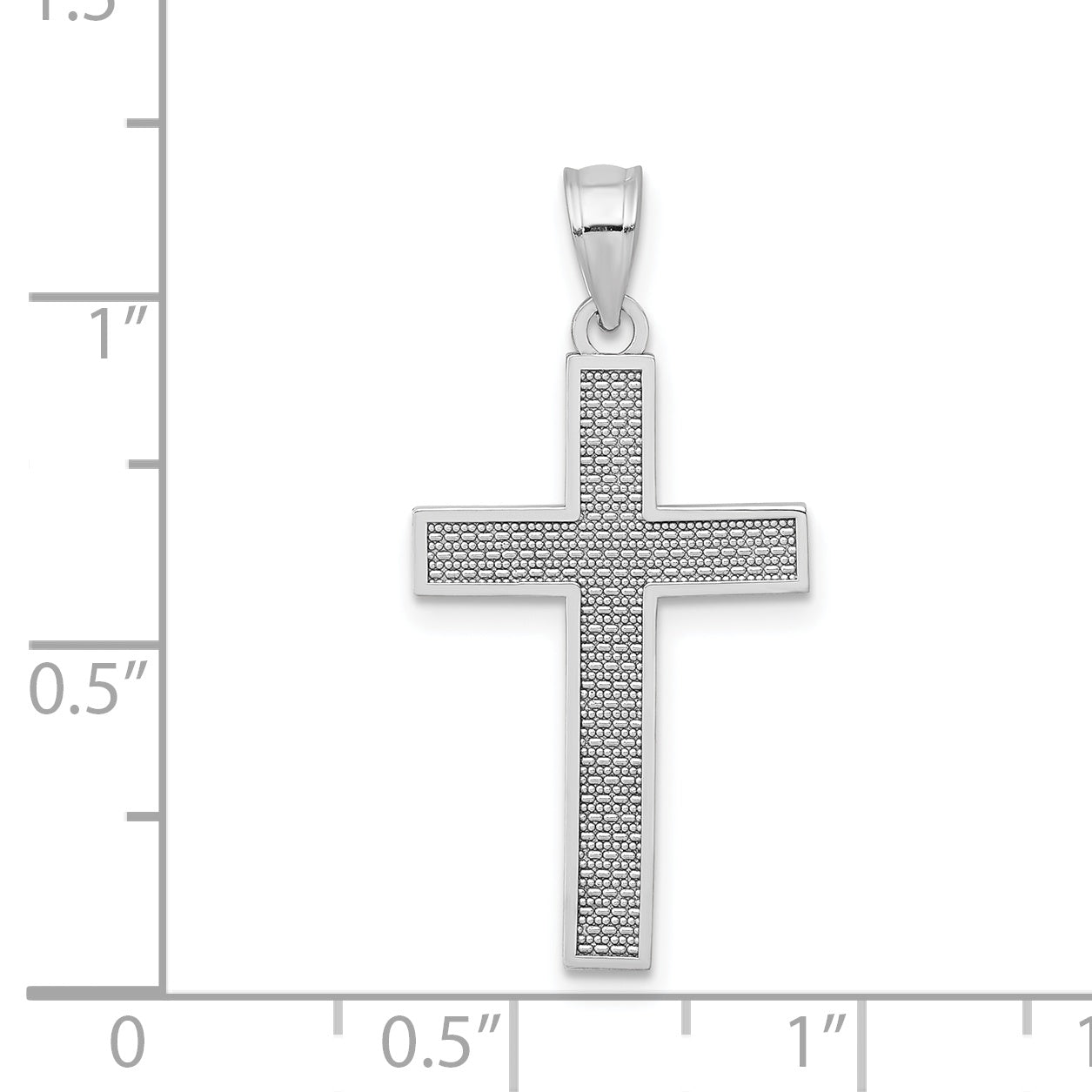 14K Weißgold Kreuz Anhänger