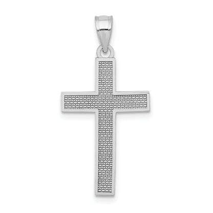 14K Weißgold Kreuz Anhänger