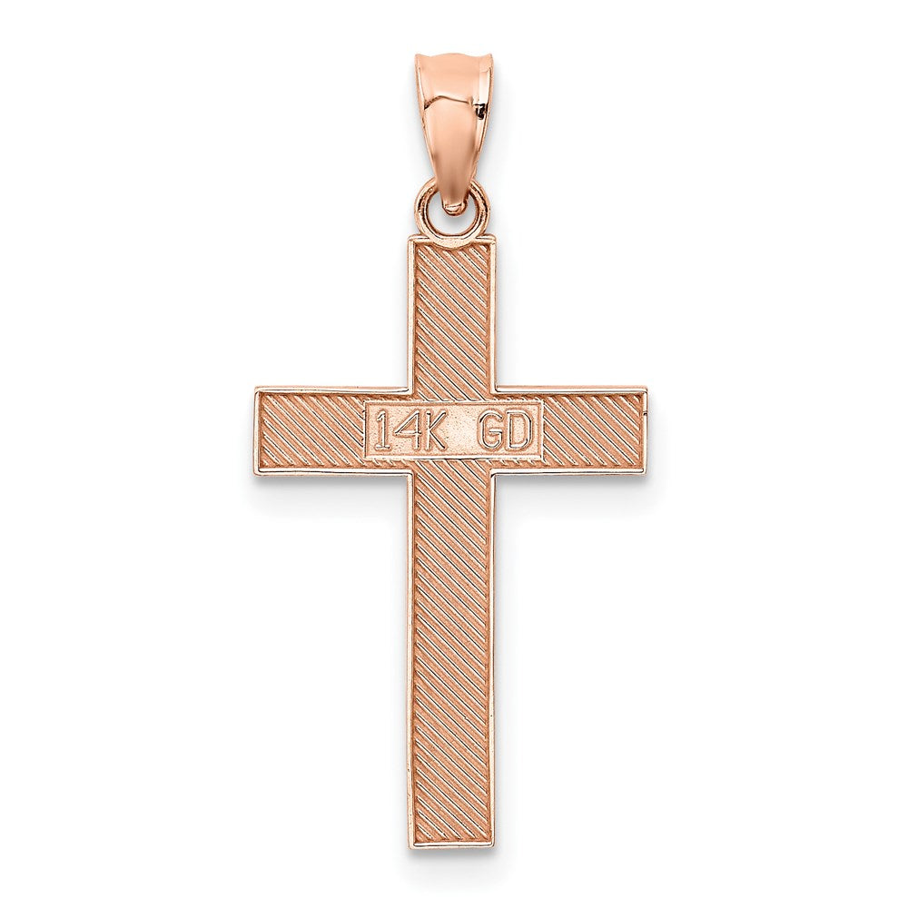 14K Roségold Kreuz Anhänger