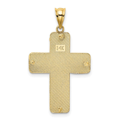 14K Gelbgold Filigran-Kreuzanhänger mit Spiegeleffekt
