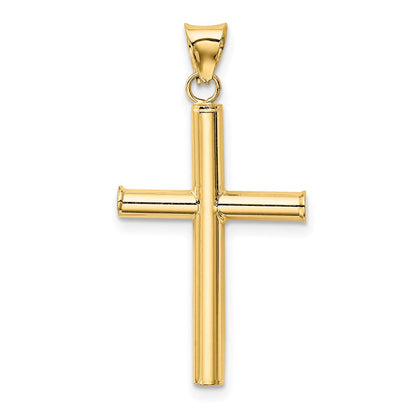 14K Gelbgold Poliert Hohl Kreuz Anhänger