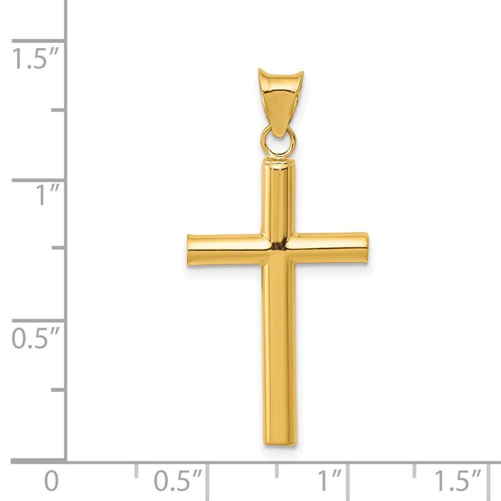 14K Gelbgold Poliert Hohl Kreuz Anhänger