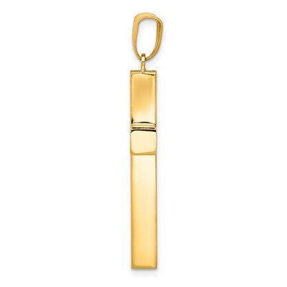 14K Gelbgold Hohl Kreuz Anhänger