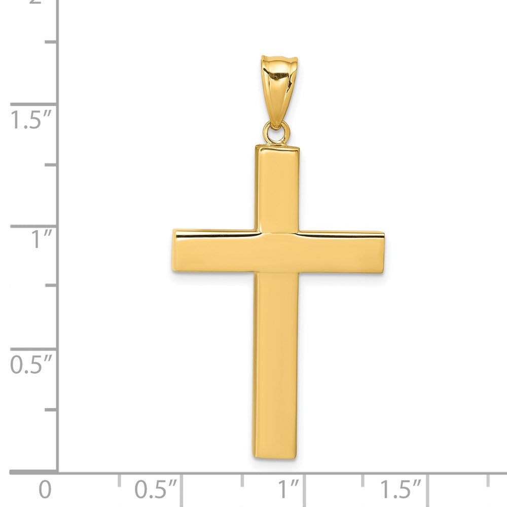 14K Gelbgold Hohl Kreuz Anhänger