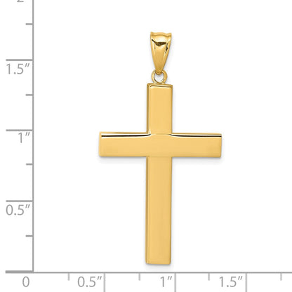 14K Gelbgold Hohl Kreuz Anhänger