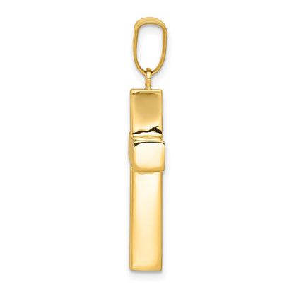 14K Gelbgold Hohl Kreuz Anhänger