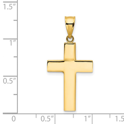 14K Gelbgold Hohl Kreuz Anhänger