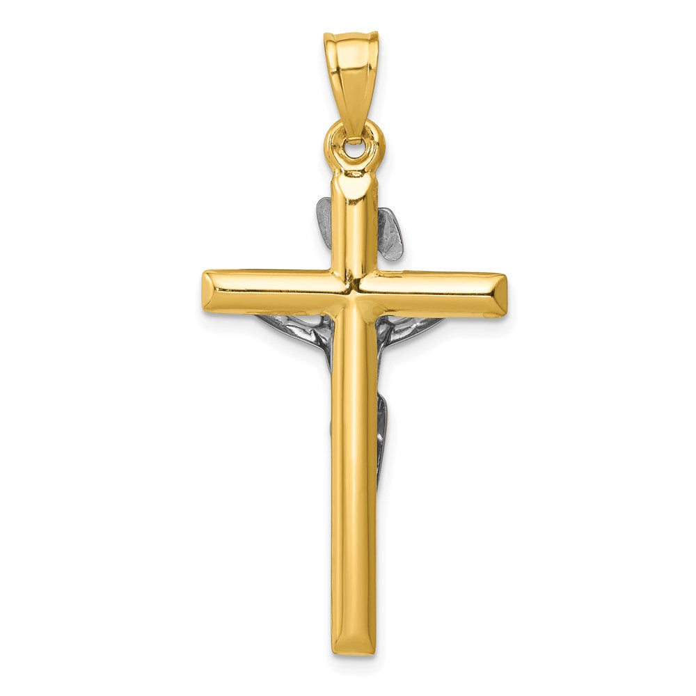 14K Bicolor-Gold INRI-Kruzifix-Anhänger