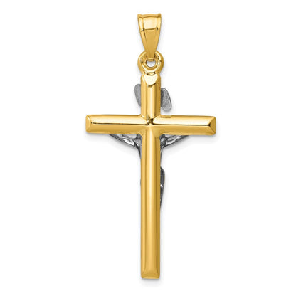 14K Bicolor-Gold INRI-Kruzifix-Anhänger