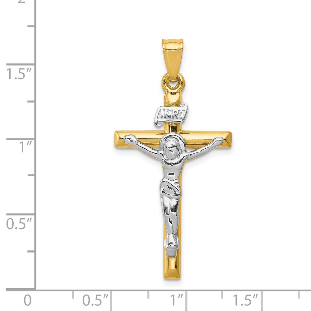14K Bicolor-Gold INRI-Kruzifix-Anhänger