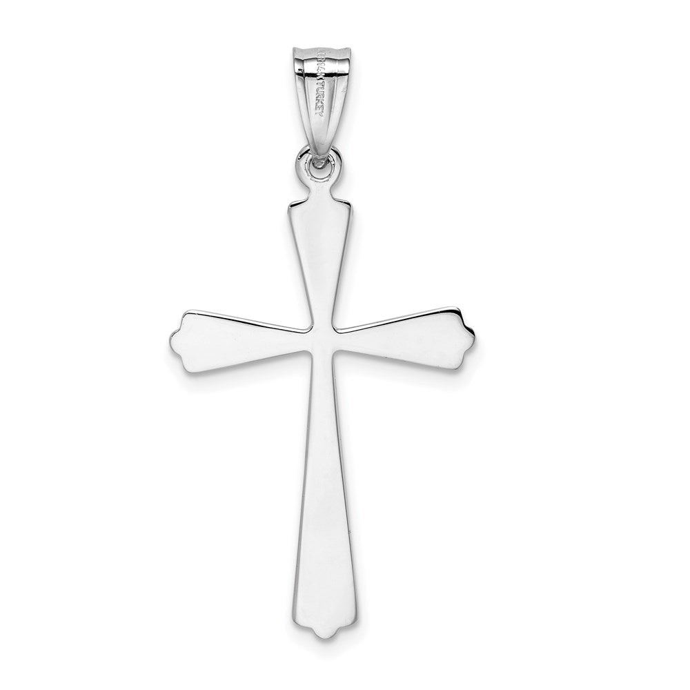 14K Weißgold Poliert Kreuz Anhänger
