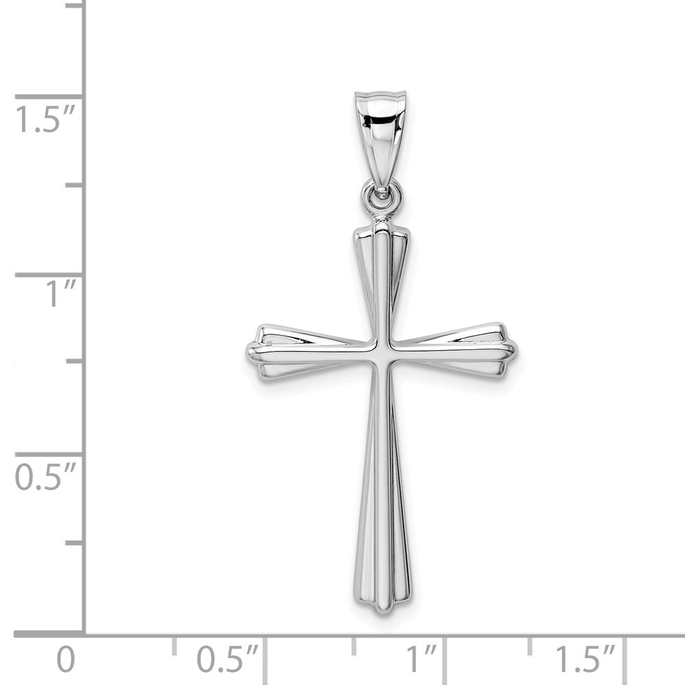 14K Weißgold Poliert Kreuz Anhänger