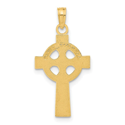 14K Gelbgold Keltisch Kreuz Anhänger