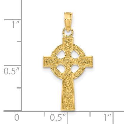 14K Gelbgold Keltisch Kreuz Anhänger