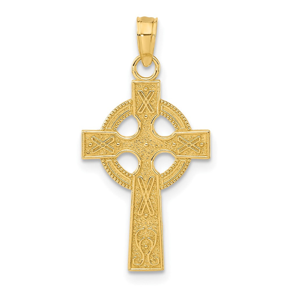 14K Gelbgold Keltisch Kreuz Anhänger