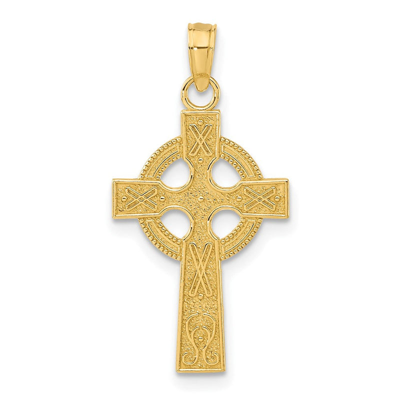 14K Gelbgold Keltisch Kreuz Anhänger