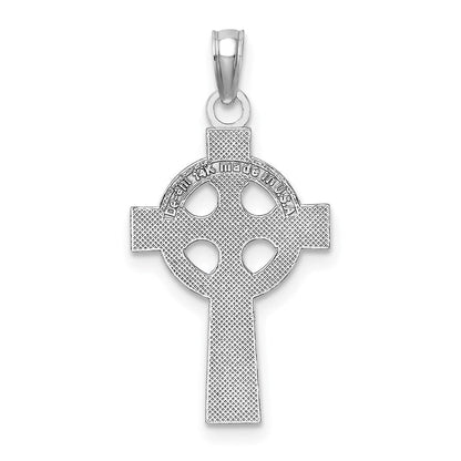 14K Weißgold Keltisch Kreuz Anhänger