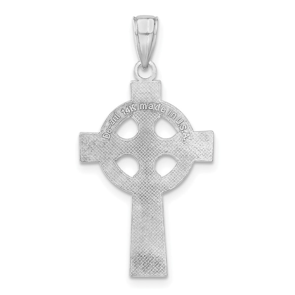 14K Weißgold Kelten-Kreuz-Anhänger