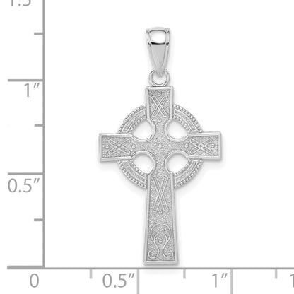 14K Weißgold Kelten-Kreuz-Anhänger