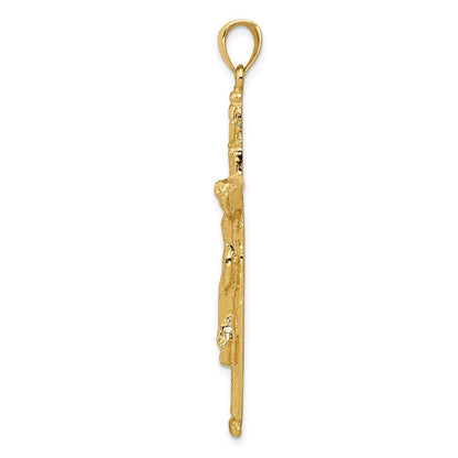14K Gelbgold INRI-Kruzifix-Anhänger