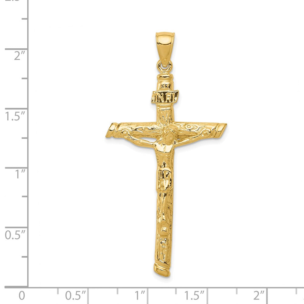 14K Gelbgold INRI-Kruzifix-Anhänger