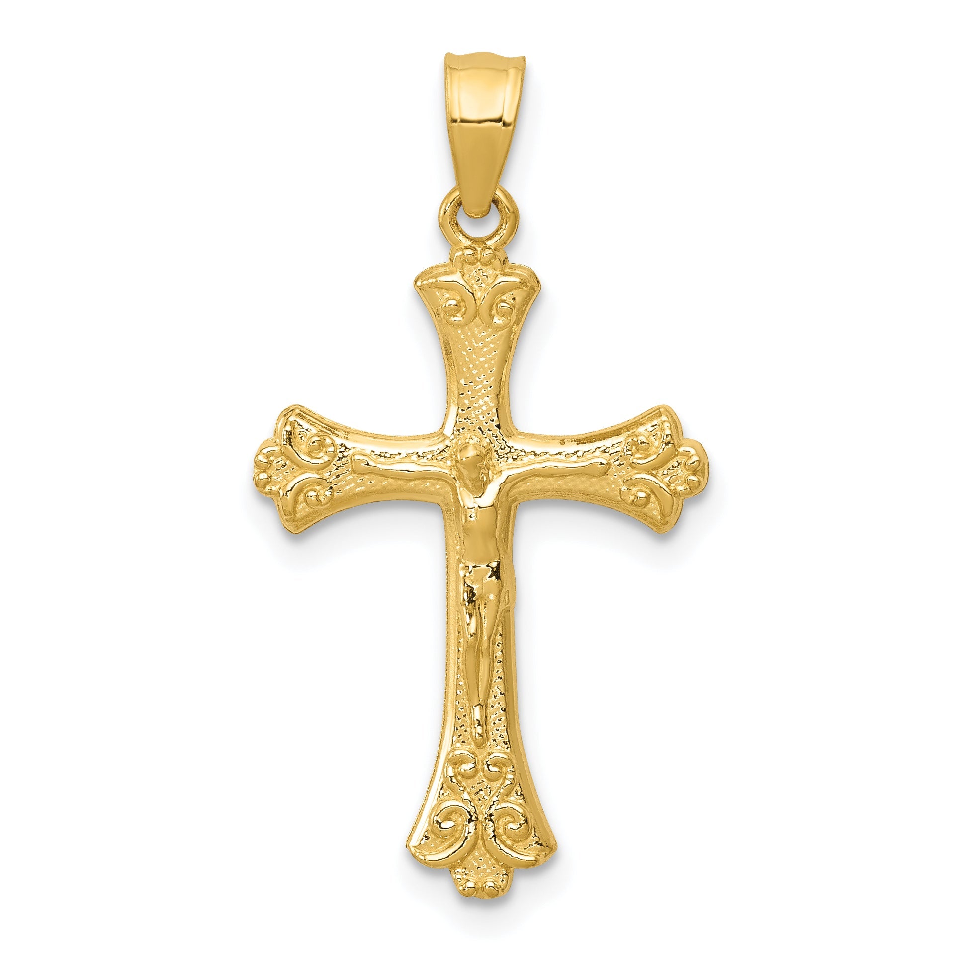 14K Gelbgold Kruzifix Anhänger
