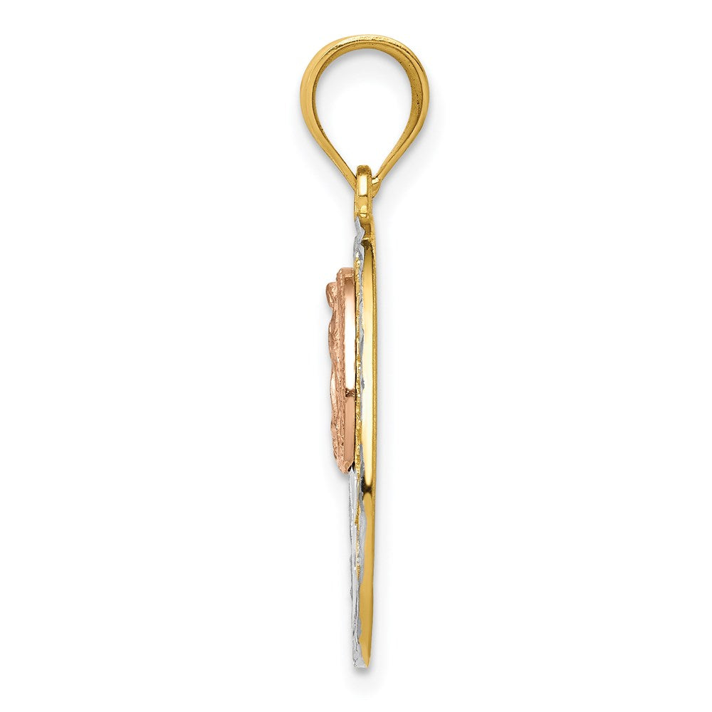 14K Bicolor-Gold mit Weißrhodinierung Lady-Guadalupe-15-Anhänger