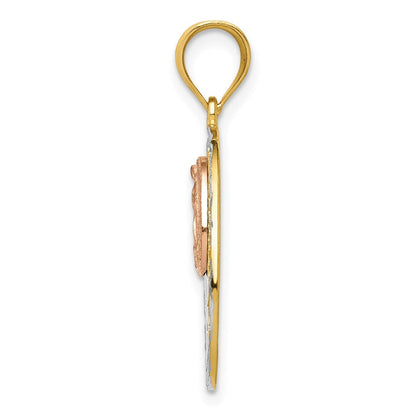 14K Bicolor-Gold mit Weißrhodinierung Lady-Guadalupe-15-Anhänger