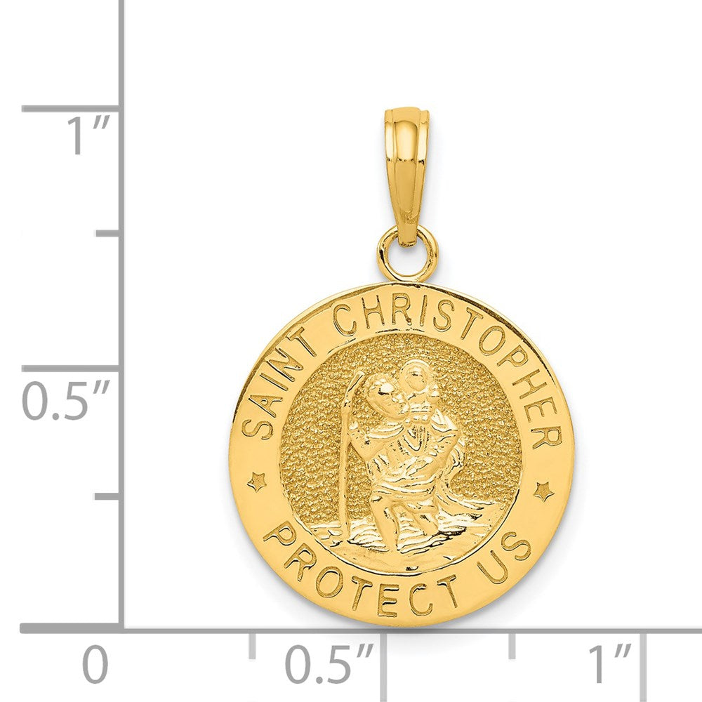 14K Gelbgold Sankt Christophorus Medaille Anhänger
