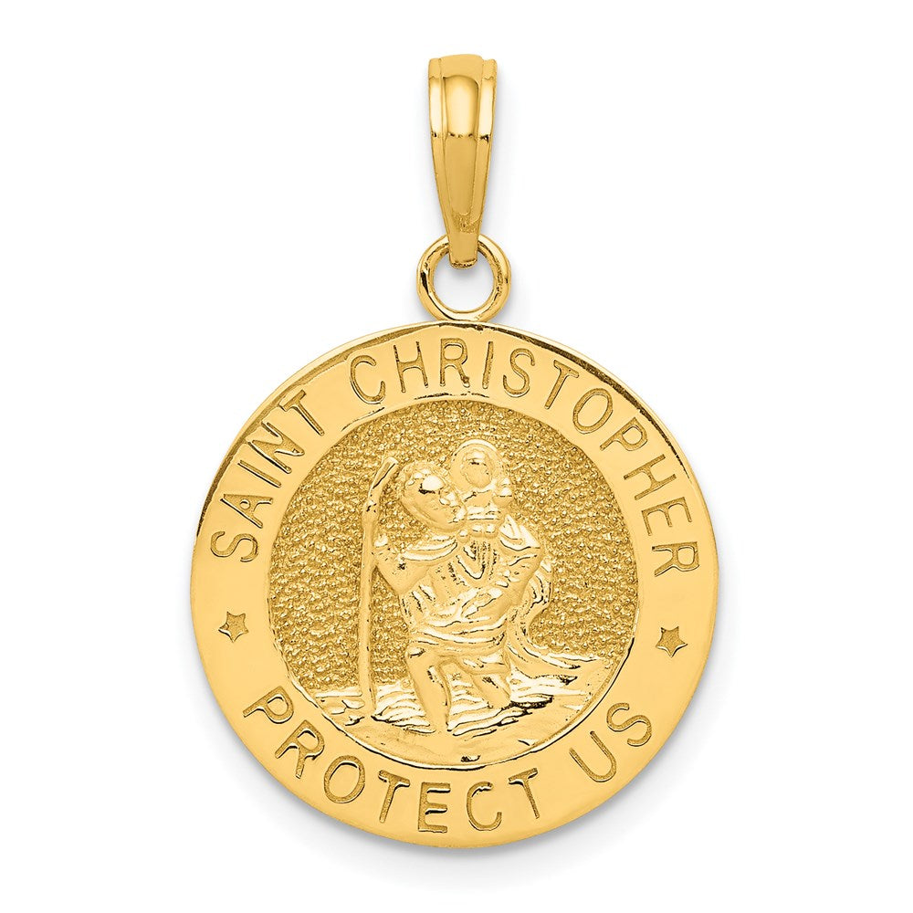 14K Gelbgold Sankt Christophorus Medaille Anhänger