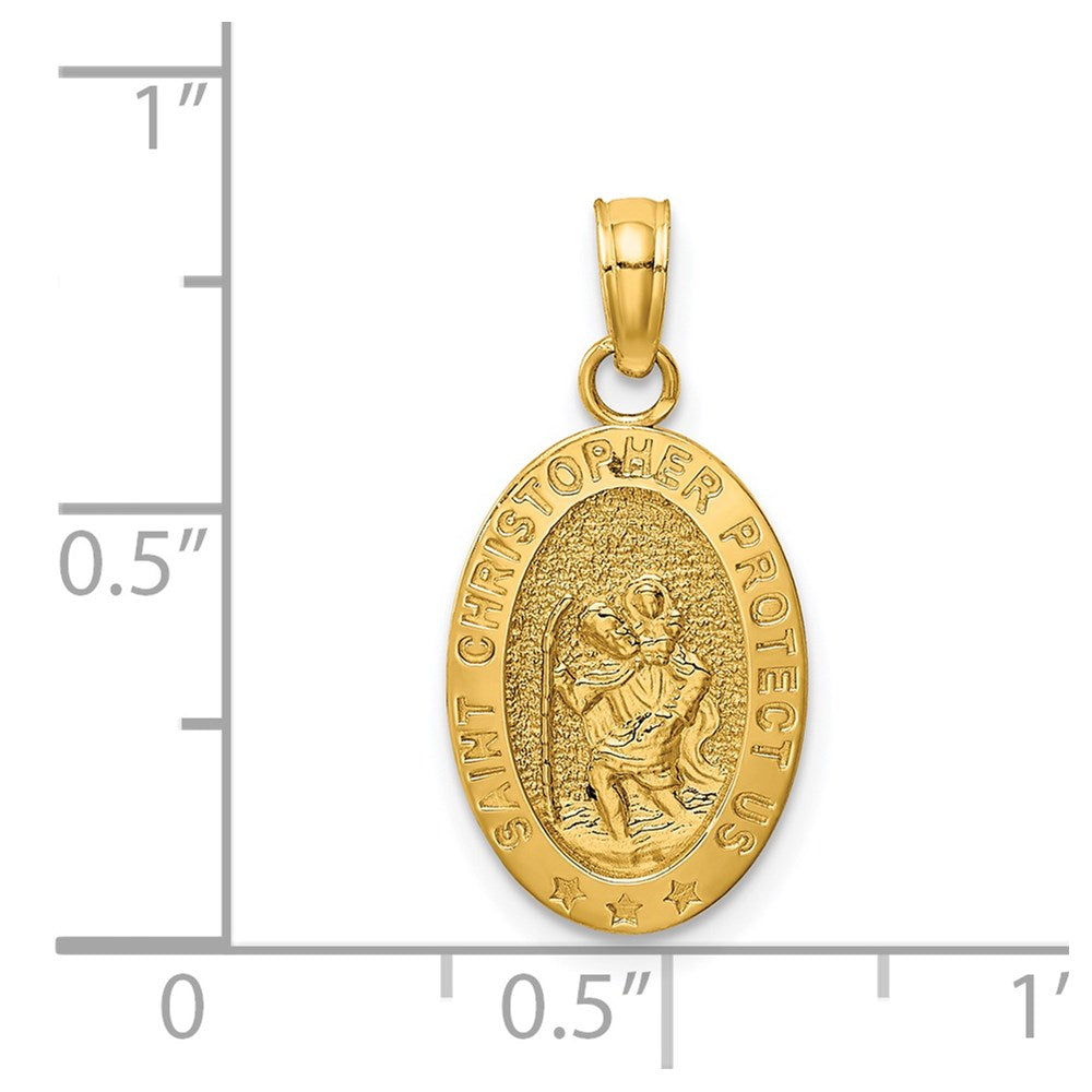 14K Gelbgold Saint Christopher Medaille Anhänger