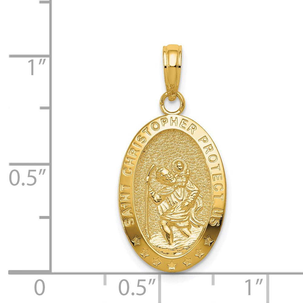 14 Karat Gelbgold Sankt-Christopherus-Medaille-Anhänger