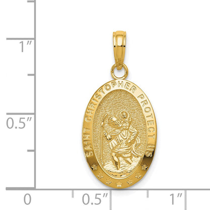 14 Karat Gelbgold Sankt-Christopherus-Medaille-Anhänger