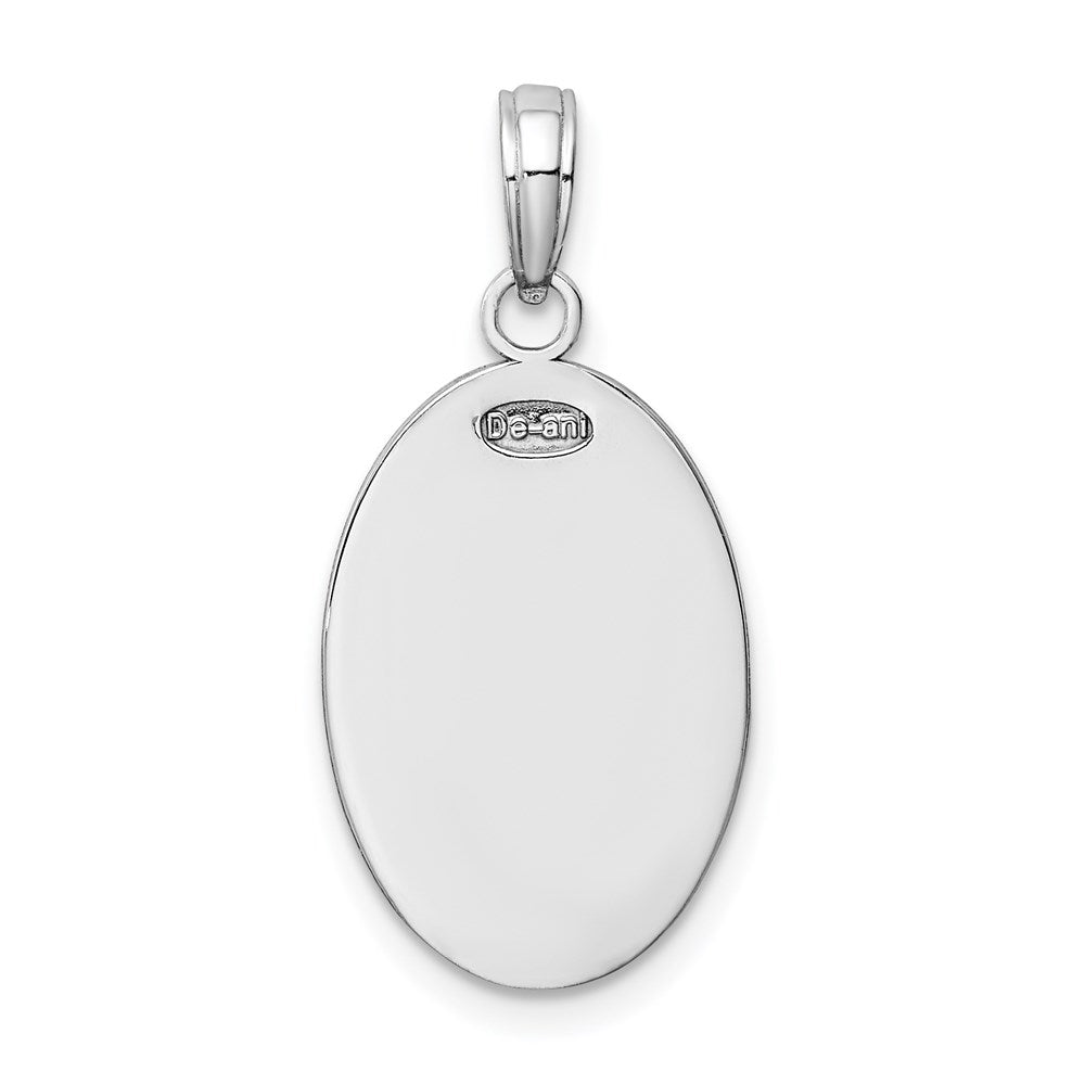 14K Weißgold Christopherus-Medaille Anhänger