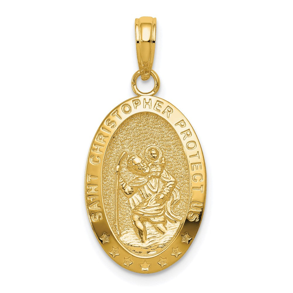 14 Karat Gelbgold Sankt-Christopherus-Medaille-Anhänger