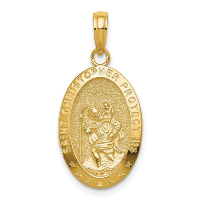 14 Karat Gelbgold Sankt-Christopherus-Medaille-Anhänger