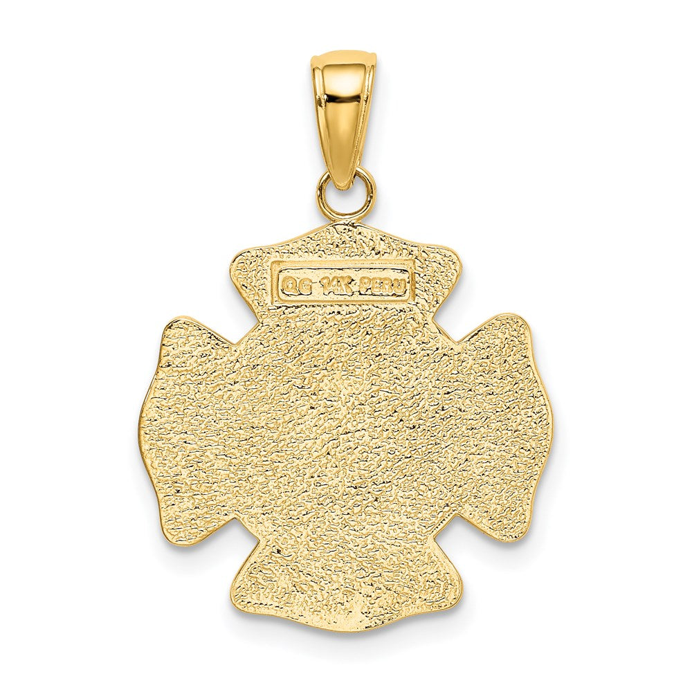 14K Bicolor-Gold Sankt-Florian-Medaille-Anhänger