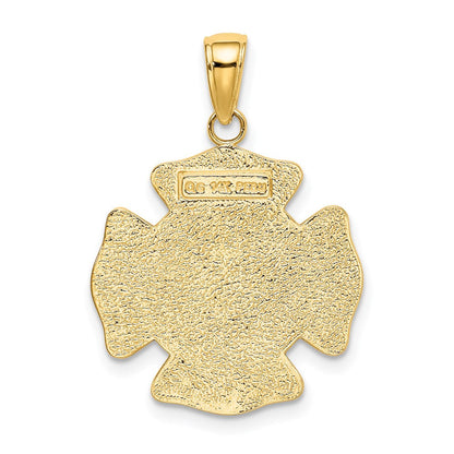 14K Bicolor-Gold Sankt-Florian-Medaille-Anhänger
